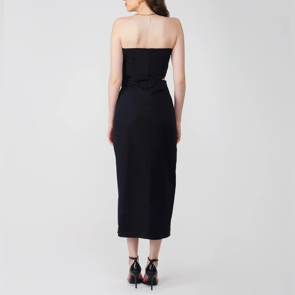 Zara Black Strapless Midi Dress - Picture 3 of 8